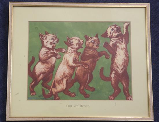 Louis Wain (1860-1939) Out of Reach 6.75 x 8.75in.